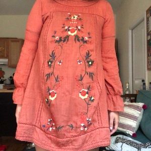 Orange peasant dress